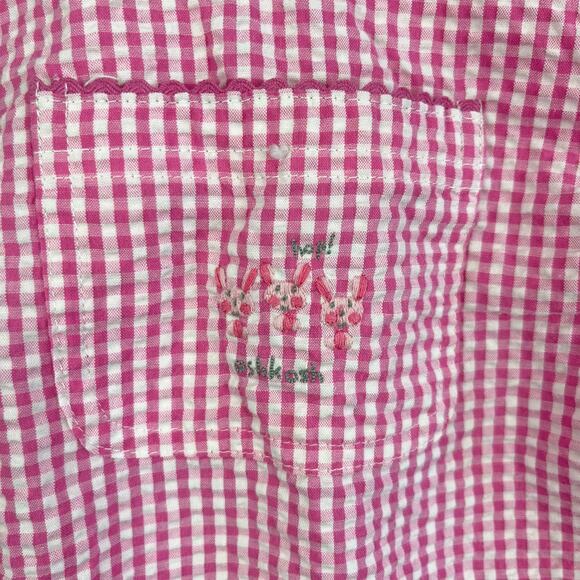 Vintage OshKosh B'gosh Pink Plaid Bunny Romper 18 Months - Picture 2 of 8